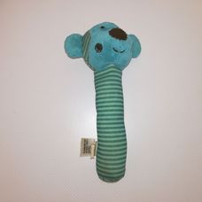 Türkiz kék plüss majom marok csörgő