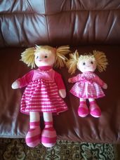Girlie Paws rózsaszín ruhás rongybaba testvérek