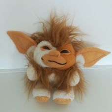 Retro barna fehér szőrös plüss Gremlins Gizmo szörnyecske