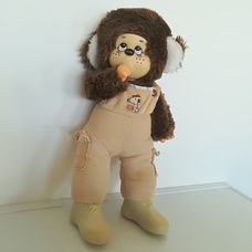 Plüss Monchhichi figura Snoopys kordbársony nadrágban