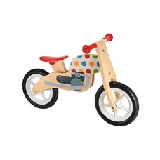 ELC Wooden Balance Bike pöttyös futóbicikli