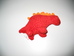 Szédült dinoszaurusz piros plüss állatka