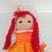 PMS nagyméretű narancssárga ruhás vörös hajú rongybaba
