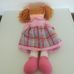 Girlie Paws vörösesbarna hajú rongybaba rózsaszín ruhában