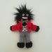 Golliwog piros frakkos csíkos nadrágos néger figura